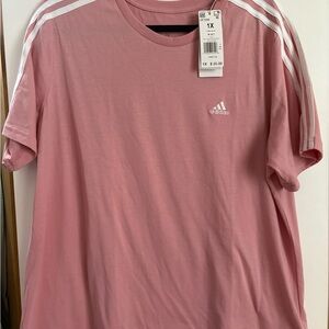 Adidas Pink and White Short Sleeve Tee 1X